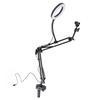 Selfie Ring Light 3 Color Temperature Retractable Arm Overhead Ring Light with Clamp Phone Holder Fo