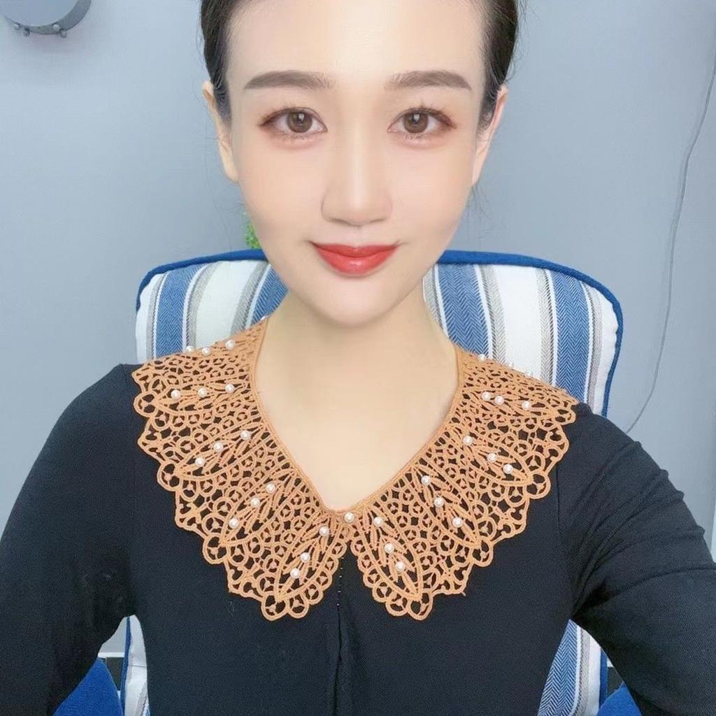 [Bead Lace Fake Collar] Korean Version Of Lace Women'S Hollow Kapok Silk Shawl Summer Sun Protection Fake Collar Versatile