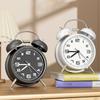 3D-циферблат Металлический корпус Будильник Бесшумная работа Черный металлический корпус Двойной звонок Громкий будильник с матовой отделкой