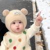 Ear Protection Baby Winter Hat Double Pom Pom Baby Bonnet Cartoon Pom Pom Hat  for Babies