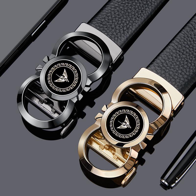 Ремень "Император" мужской;кожаный ремень мужской;s автоматическая пряжка молодежный модный деловой ремень для отдыха.