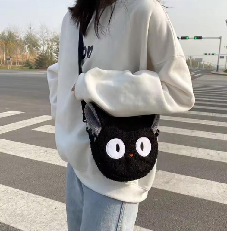Japanese Style Kawaii Bag Women Cartoon Cat/Dog/Sheep Plush Shoulder Bag Crossbody Bag Small Phone Purse Bolsa Feminina