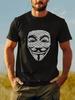 Летняя черная мужская футболка с круглым вырезом и принтом лица для спорта, отдыха, улицы, фитнеса, из чистого хлопка, с коротким рукавом