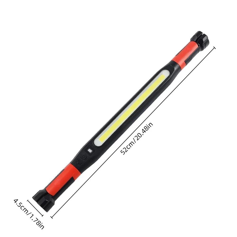 Super Bright LED Flashlight Magnetic Work Light Rechargeable Underhood Work Lamp Bar Built-in Battery for Car Repair Outdoor