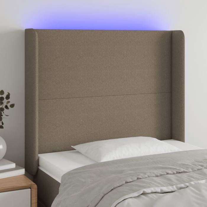 VidaXL LED Headboard Bedroom Furniture Single Bed Accessory Headboard Interior Taupe 3123762
