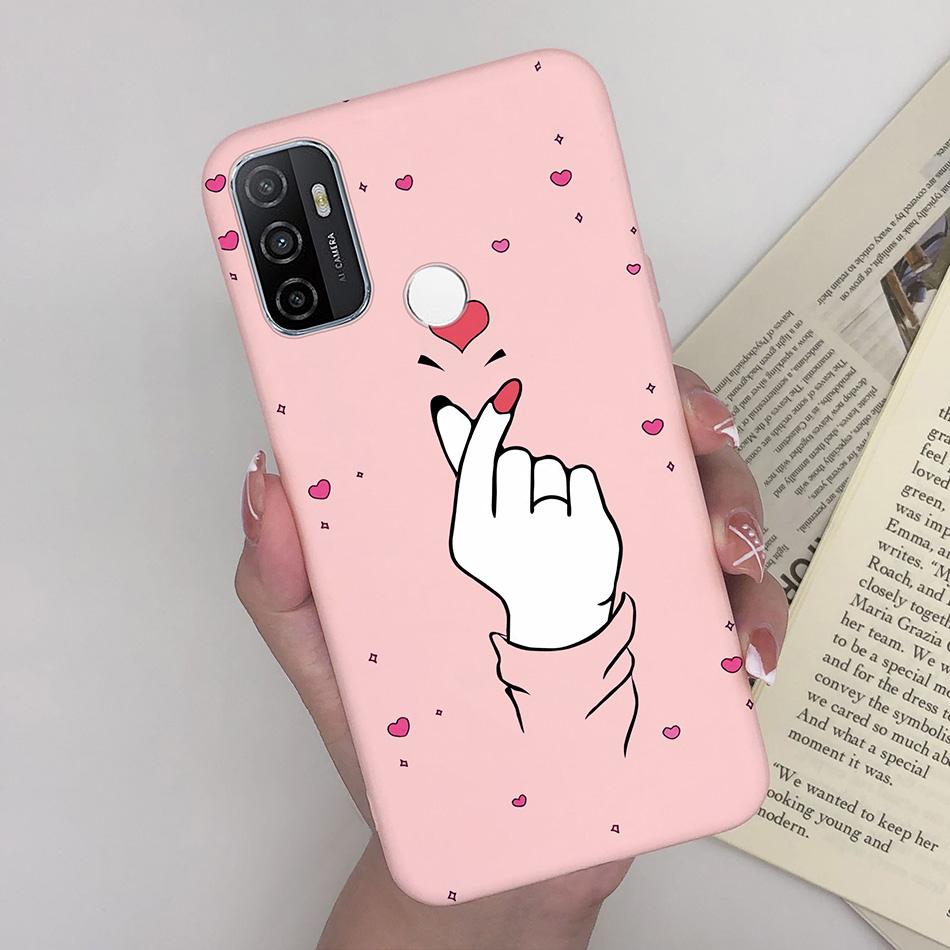 Чехол для OPPO A53S 2020 Мультяшный Coque Сердце Нарисованный Силиконовый Задняя Панель Телефона Для oppo a53s A 53s A53 s oppoa53 2020 Чехол-Ракушка