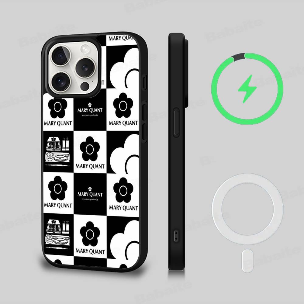 Модный Чехол для Телефона M-Mary-Q-Quants Для iPhone 17 Air 16 15 14 13 12 11 Pro Max Plus Для Беспроводной Зарядки Magsafe Cover