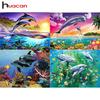 HuaCan 5D DIY алмазная живопись Подводный мир вышивка пейзаж вышивка крестиком домашний декор