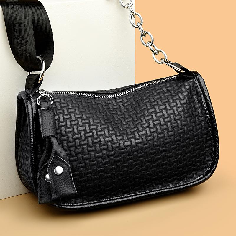 Monochromatic Leather Shoulder Bag for Women Crossbody Feminine Messenger Tote High Quality Luxury Designer