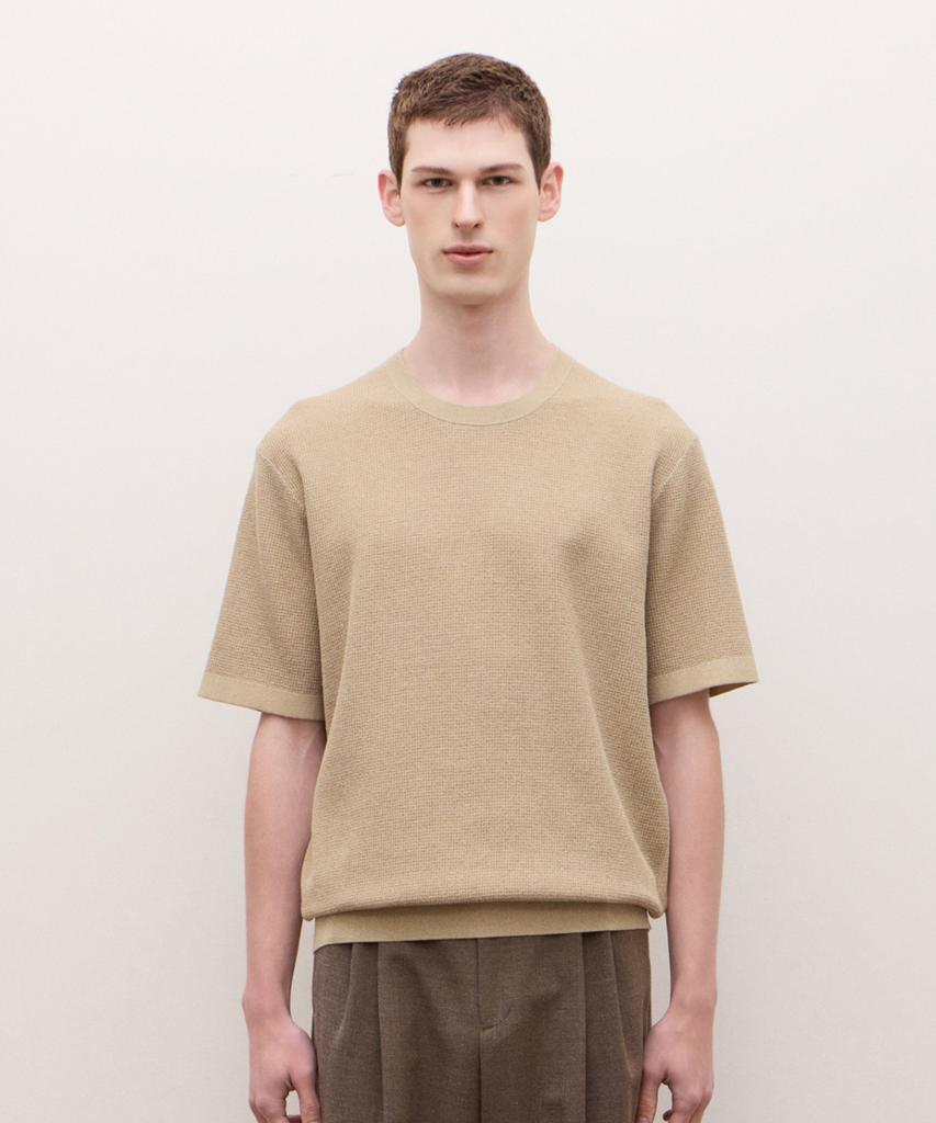 Jilseutyueoteunyuyogmaen Cotton Strong Line Crew Neck Knit - Beige (Jnsw6B506I2)
