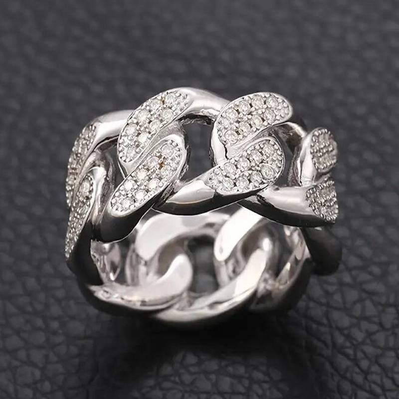Xiaomi Huitan Luxury Women Ring Chain Design Metal Finger Accessories for Daily Engagement Party Inlaid Dazzling CZ Fashion Jewelry