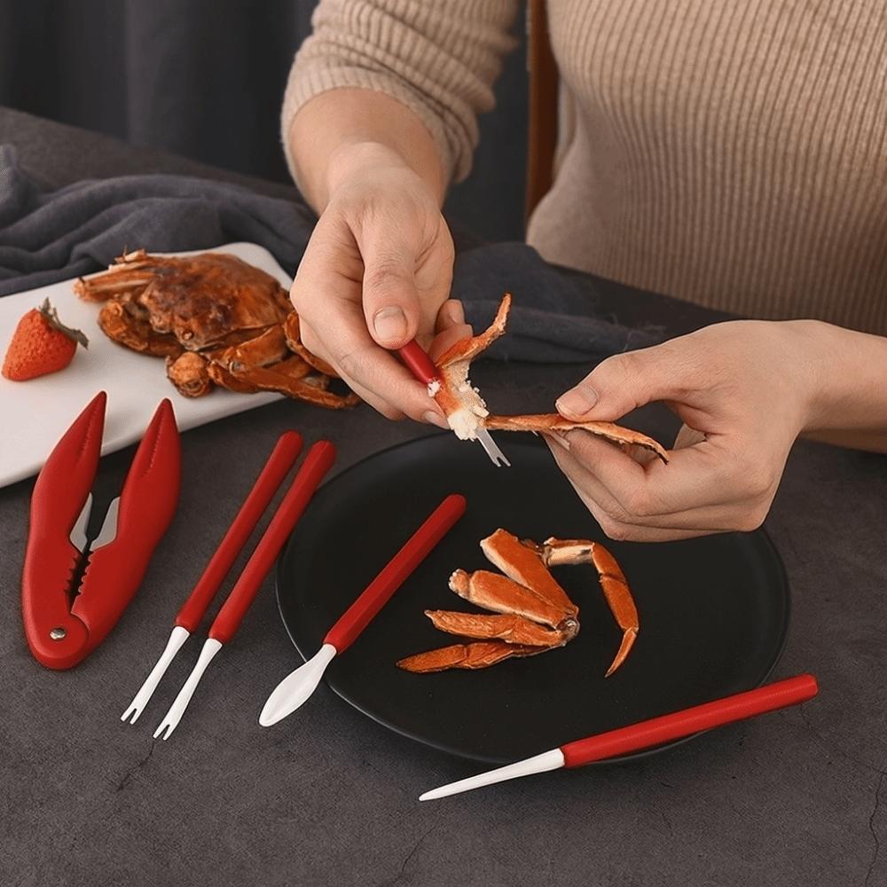 9pcs/set Efficient Lobster Cracker Plastic Crab Claws Sheller Crab Peel Tool Lobster Clamp Seafood