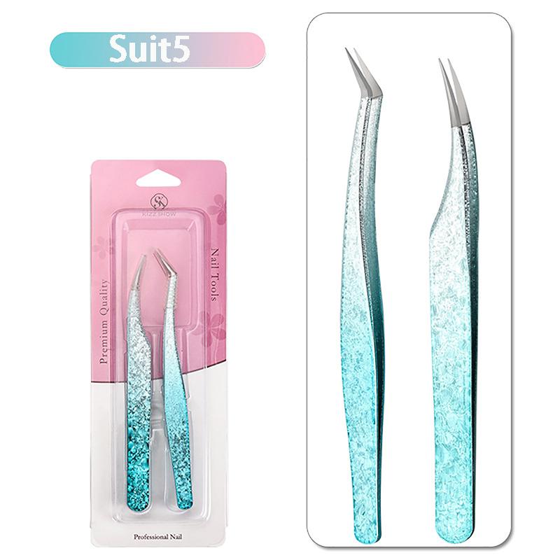 2 шт. пинцеты для ресниц Ice Flower антистатические 3D точные накладные ресницы для наращивания бровей принадлежности для макияжа пинцеты инструменты