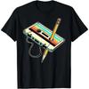 80s Cassette Tape Pencil 1980s Retro Vintage Throwback Music T-Shirt Men Clothing Vintage T Shirt Camisetas