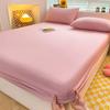 Washed Cotton Fitted Sheet Non Slip Durable Mattress Cover for Home Bedroom Solid Color Bed Cover 140/160/200cm Soft Bedspreads