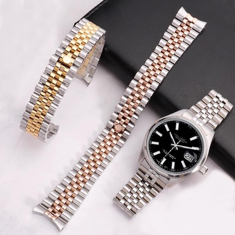 Двухцветный серебристо-золотой браслет из нержавеющей стали для Rolex Datejust, Day-Date и Oyster Perpetual