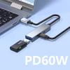 2-в-1 USB C OTG Адаптер для зарядки USB 3.2 Gen1 OTG Разветвитель PD60W Быстрая зарядка 5 Гбит/с Передача данных Кабель для телефона