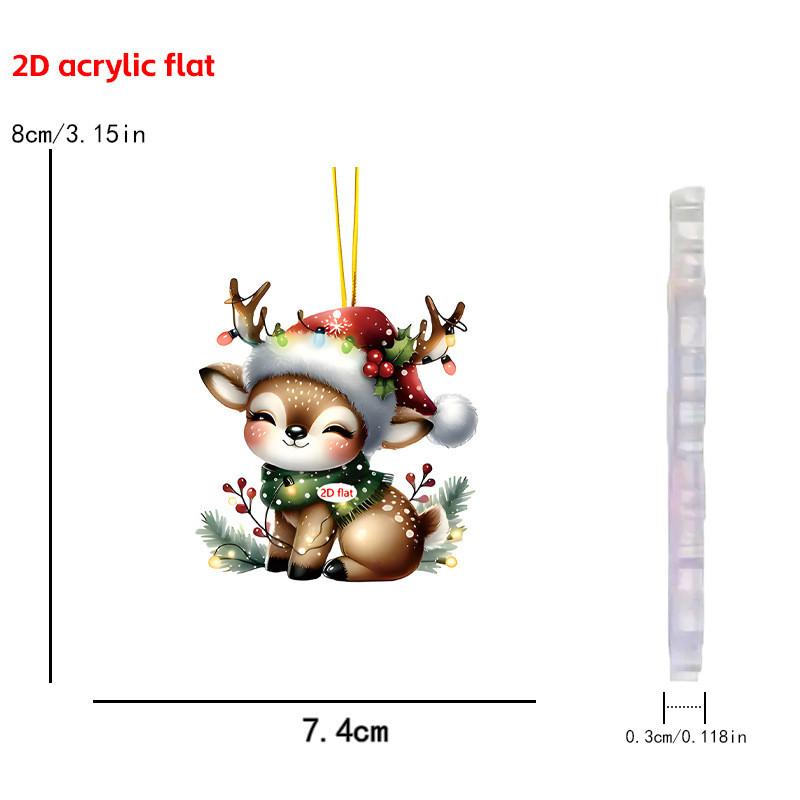 Hanging Car Christmas Accessories Acrylic Material Festive Decoration Vehicle