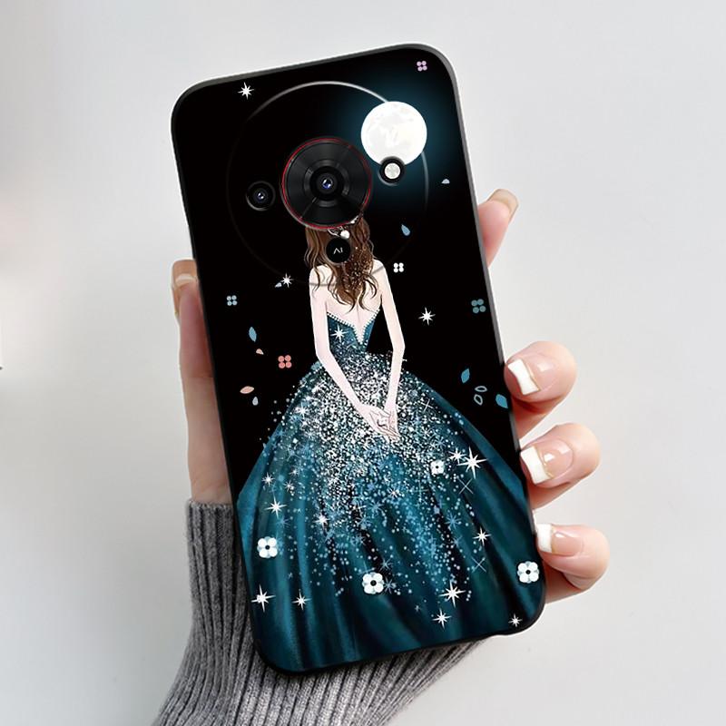 Printing Pattern Case For ZTE Blade A76 5G Capa Z2469N Cute Flower Cartoon Casing Fundas Soft Silicone Black Shell Cover Coque