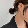 Серьги-гвоздики из серебра 925 пробы с жемчугом Dongdaemun Purchasing Fashion Temperament Серьги-гвоздики Простые висячие серьги с задней стороны для ношения в два приема