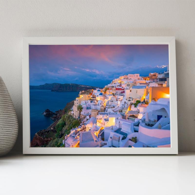 Greece Santorini Beautiful Scenery Coast Poster Greece Traveling Wall Art Decor Photos Canvas Prints Home Room Aesthetic Decor