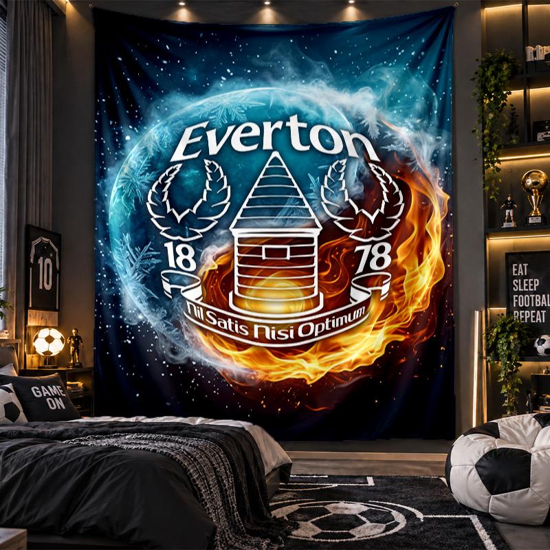 Wall Hanging Tapestry Everton Football Print Cloth for Living Room Bedroom Home Decor