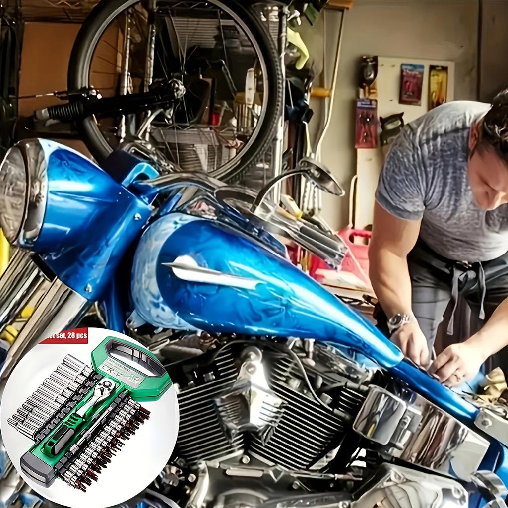 Набор торцевых ключей с храповым механизмом 1/4 3/8 1/2 дюйма, 21 шт., набор торцевых ключей с приводом, улучшите свой ремонт автомобилей и мотоциклов