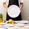 Белые меламиновые подносы для стейков, круглые обеденные тарелки, тарелка для западной кухни, закуски, завтрак, ужин, обеденные сервизы для гостиниц и домов