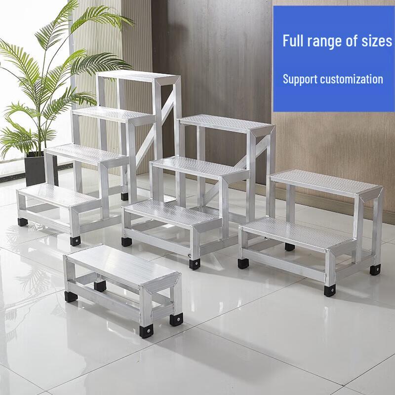 Jundelun 15-Step 4-Meter Industrial Aluminum Mobile Platform Ladder CN plug (adapter included)