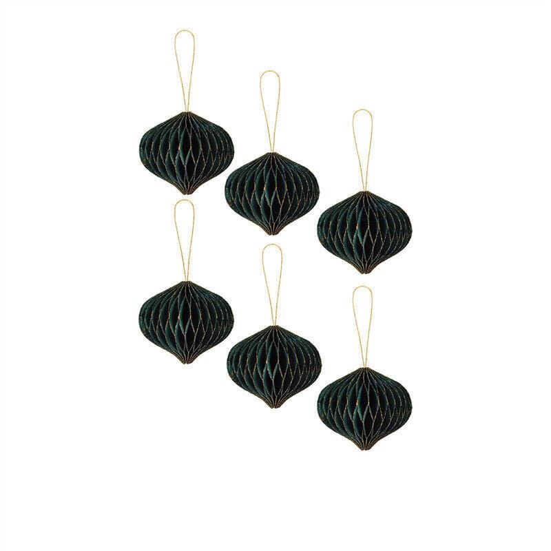 New Year Christmas Tree Paper Honeycomb Hanging Decoration Lantern Pendant Home Party Birthday Decor Ornament Easy Assemble