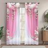 2 шт. - Розовые цветочные - Шторы с принтом, подходящие для украшения дома в спальнях и гостиных