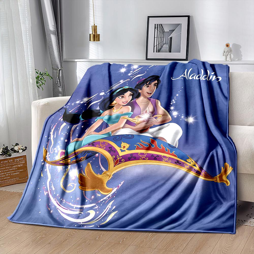 Various Styles and Sizes Aladdin Princess Jasmine Blanket for Bed Bedroom Sofa Picnic, Blanket for Cover Outdoor Leisure Nap