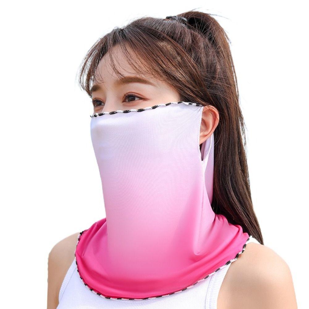 Outdoor Sun Protection Anti-UV Summer Sunscreen Mask Driving Face Mask Ice Silk Women Neckline Mask