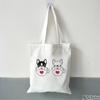 Холщовая сумка с рисунком собаки в стиле Харадзюку, женская сумка большой вместимости, классическая винтажная сумка на плечо, сумка