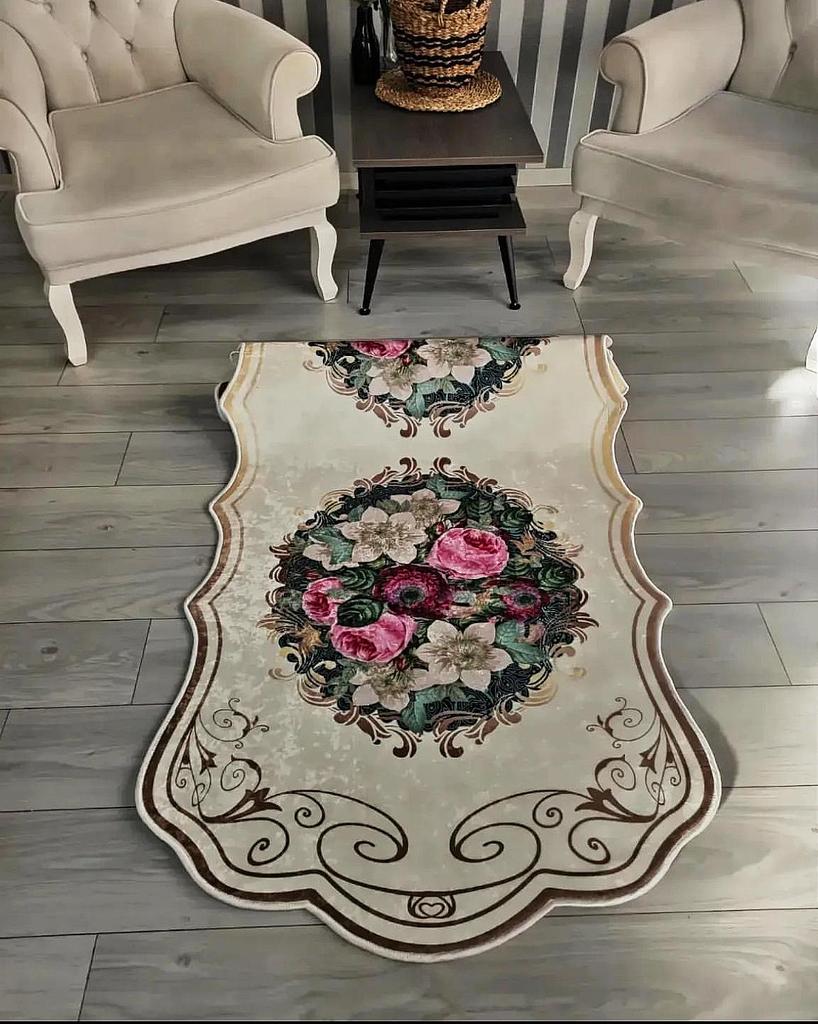 EPeddler Home Современный классический узор с розами Цифровая печать Нескользящая точечная основа Новое поколение гостиной, кухни, столовой Ковер и дорожка