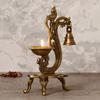 Antique Finish Decorative Handcrafted Brass Parrot Showpiece Diya With Bells And Stand, 8 Cm, 20 Cm, 15 Cm