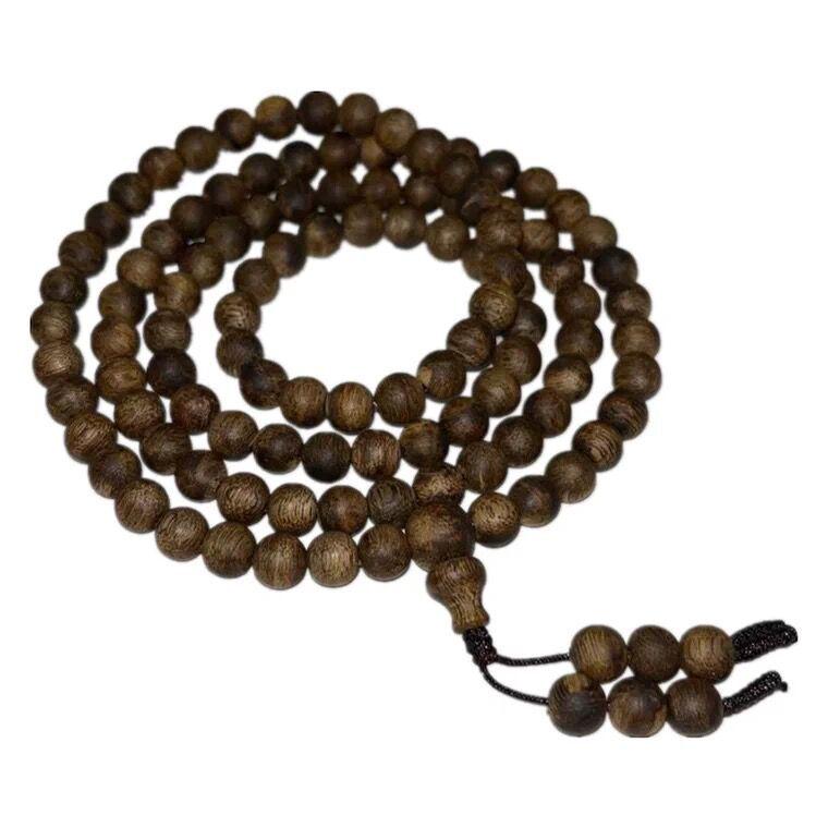 Authentic Hainan Qinan Agarwood Bracelet - 108 Beads for Men & Women