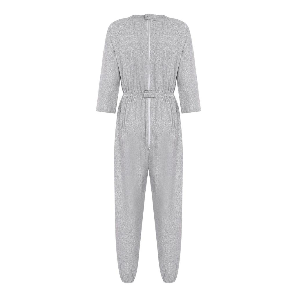 Special Needs & Disability Romper for Women S-XXL: Adaptive Jumpsuit with Double-End Zip, Long Sleeve Pants for Easy Care