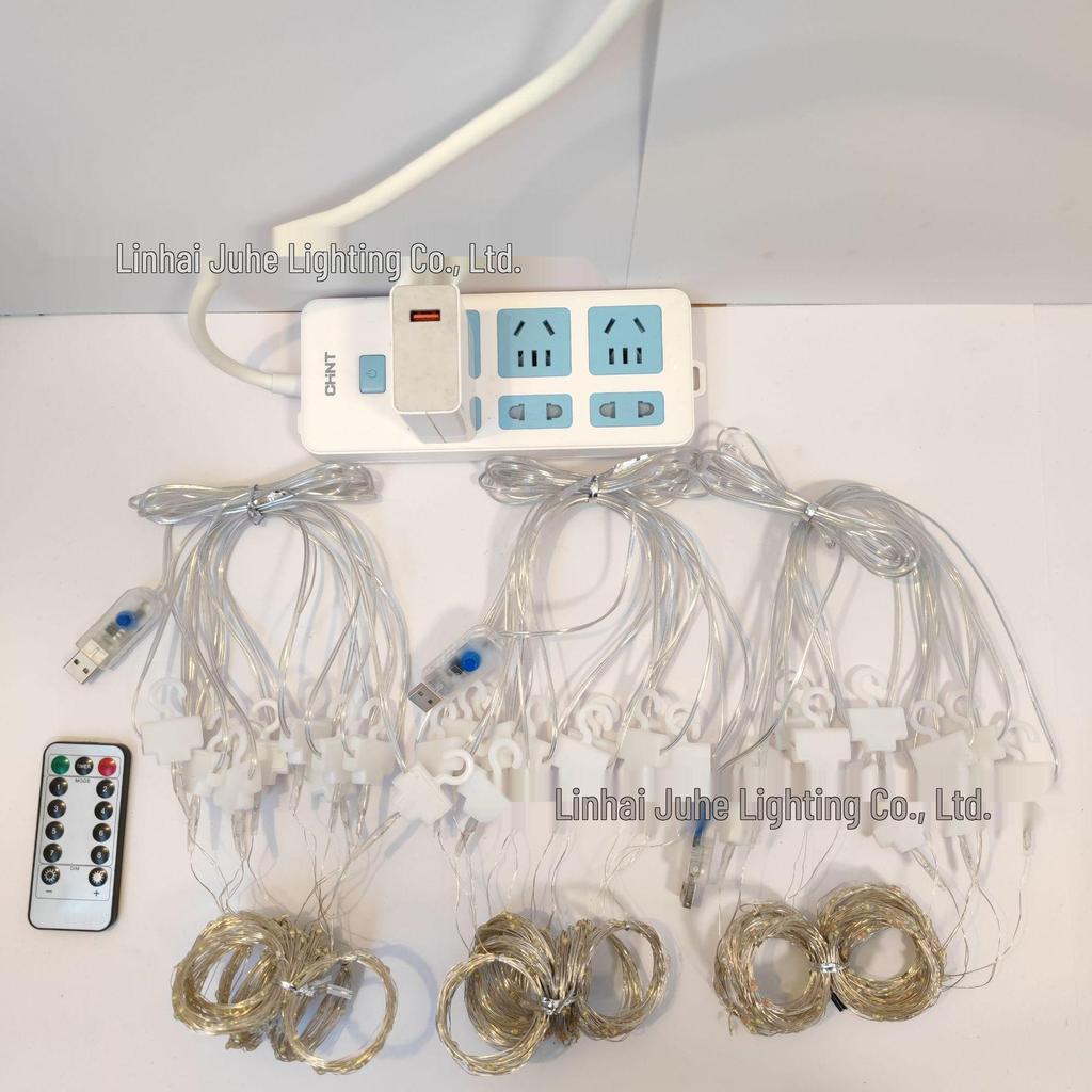 Светодиодные гирлянды-занавесы из медной проволоки с USB и пультом дистанционного управления, 3x3 м, для Рождества, свадьбы, декора спальни