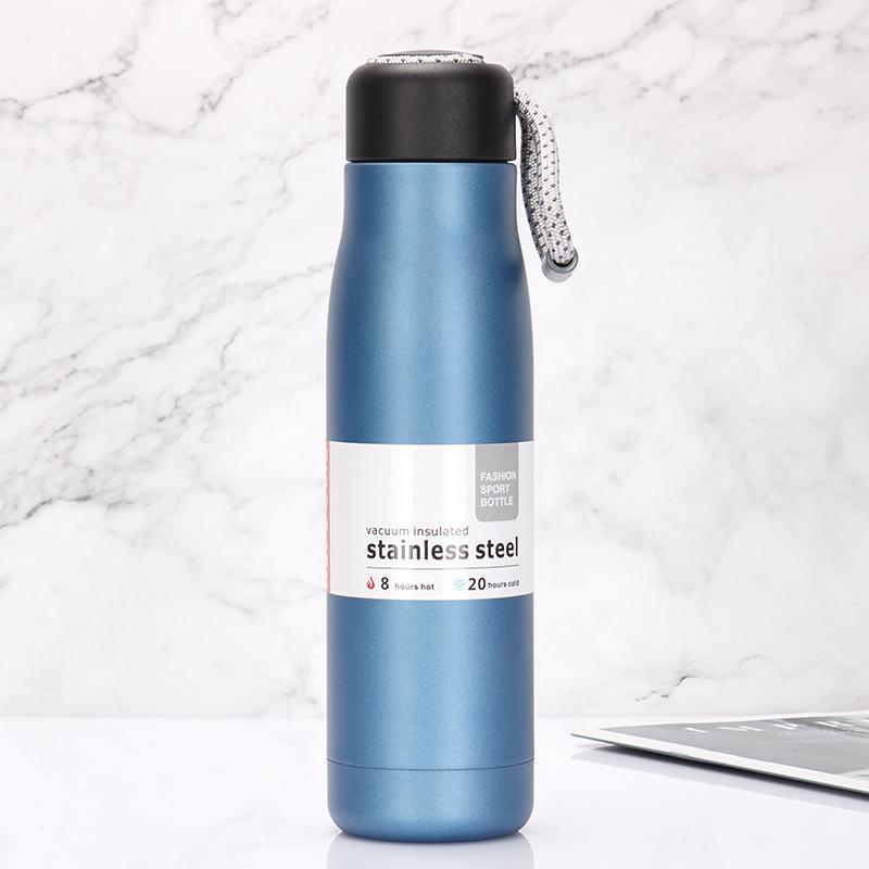 MSH Rope Pulling Exercise Water Bottle 304 Stainless Steel Thermos Cup Outdoor Portable Water Cup