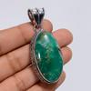 Dazzling Top Grade Qualite 100% Natural Chrysoprase Oval Shape Vintage Style Handmade Jewelry 925 Steling Silver Plated Pendant 2.2" WSJ4848