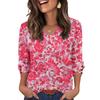 Women's Fashionable And Casual Floral V-neck Top