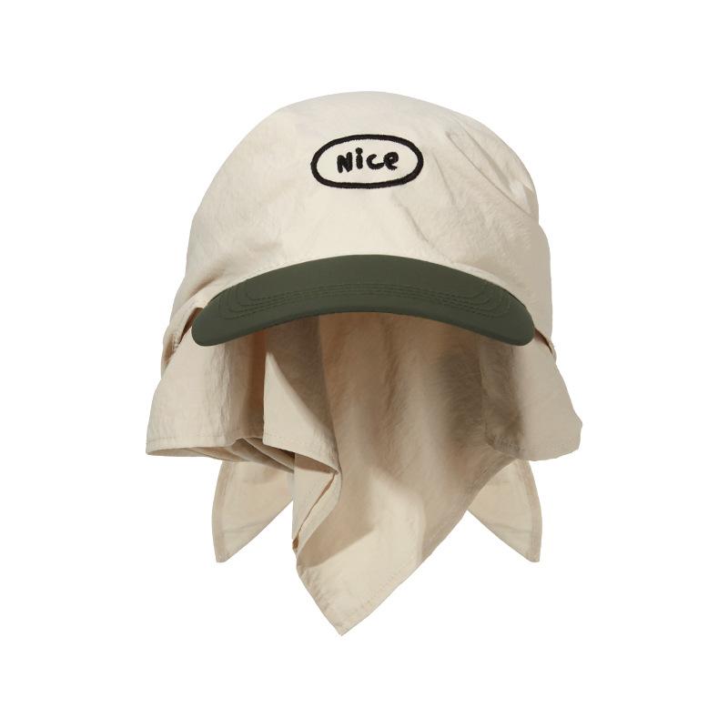 New Color Matching Headscarf Strap Cap Personalized Women's Summer Trend Fashion Letter Embroidery Sunscreen Hat