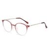 Anti-Blue Light Plain Glasses Ultra-Light Blush Cold Brown Color Korean Anti Radiation Eyeglasses Round Metal Frame