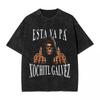 Calacas Chidas Gym Fitness Con Frases Sarcasticas Стираная футболка Мужская Женская Винтажные футболки Топы Повседневная Унисекс