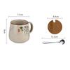 350ml Retro Ceramic Coffee Mug Set with Lid and Spoon Milk Breakfast Cup Home Heat-resistant Teacup Tumbler Juice Water Mug Gift