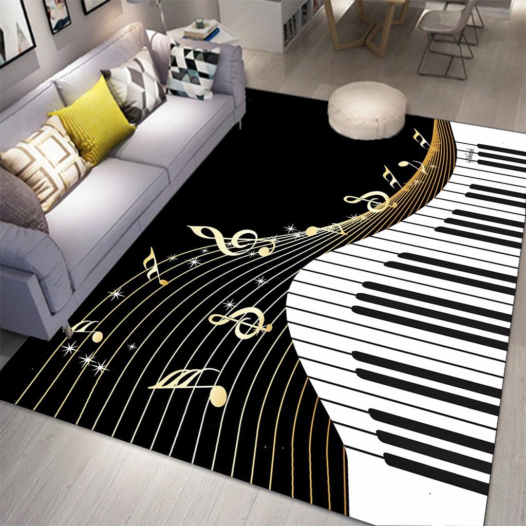 3D Music Carpet 3D Printing Carpets for Living Room Bedroom Decor Carpet Flannel Home Floor Mat Music  Area Rugs