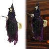 Halloween Hanging Witch Broom Rider Light Up Witch Sound Activated Glowing Eyes Motion Sensor Yard Decor