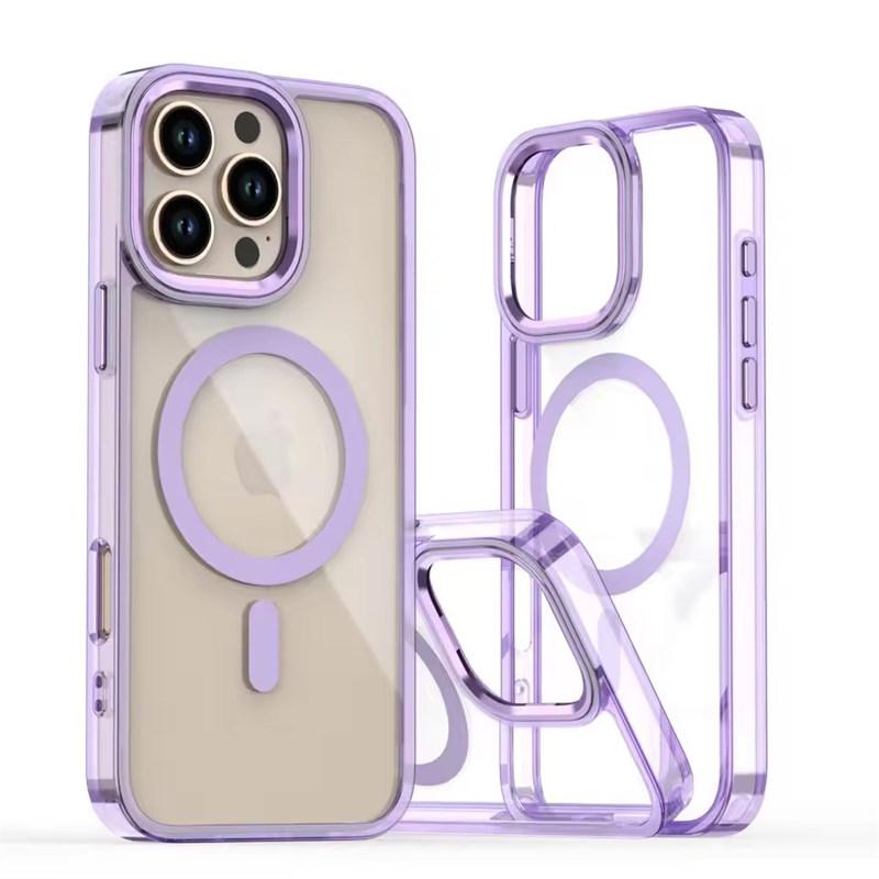 Мощный магнитный чехол Magsafe Ring Metal Lens Buttons Clear Case для iPhone 16 Pro Max 15 Pro Max 14 Pro 13 12 11 Protect Cover