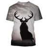 Камуфляжная футболка с 3D изображением охотничьих животных, оленя и лося, летние повседневные мужские футболки, модная уличная одежда, женский пуловер, топы с короткими рукавами